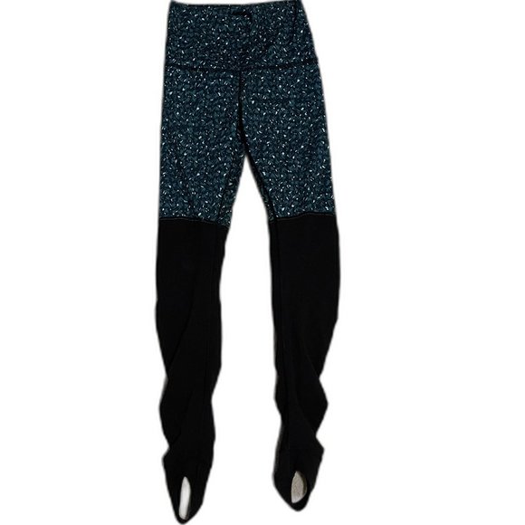 Lululemon Wunder Under Pant (Stirrup) Mountain Peaks Forage Teal Size 6 - Picture 2 of 7